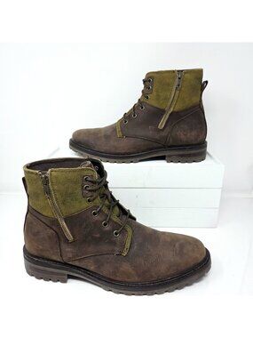 Mark Nason Mens Size US 10 Brown Leather Ankle Boots Chelsea Side Zip 68240
